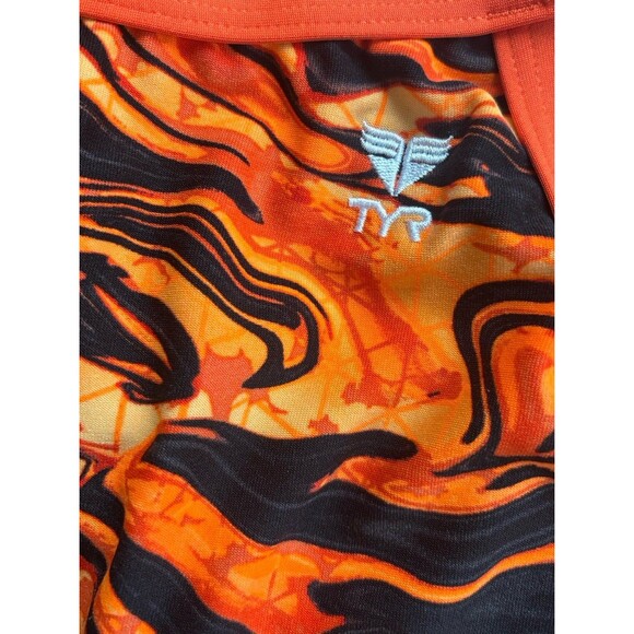 Womens 32 TYR Miramar Cutoutfit One Piece Swimsuit Black/Orange Durafast - Picture 6 of 6